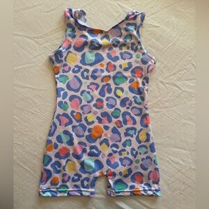 Colorful Leopard Print gymnastics leotard